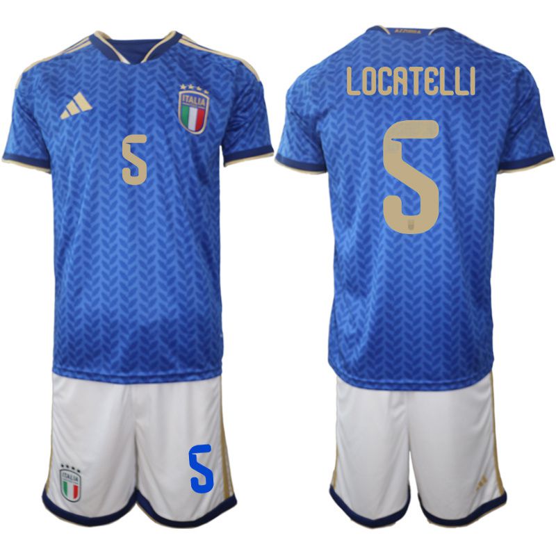 Men 2026 World Cup National Team Italy home blue #5 Soccer Jersey